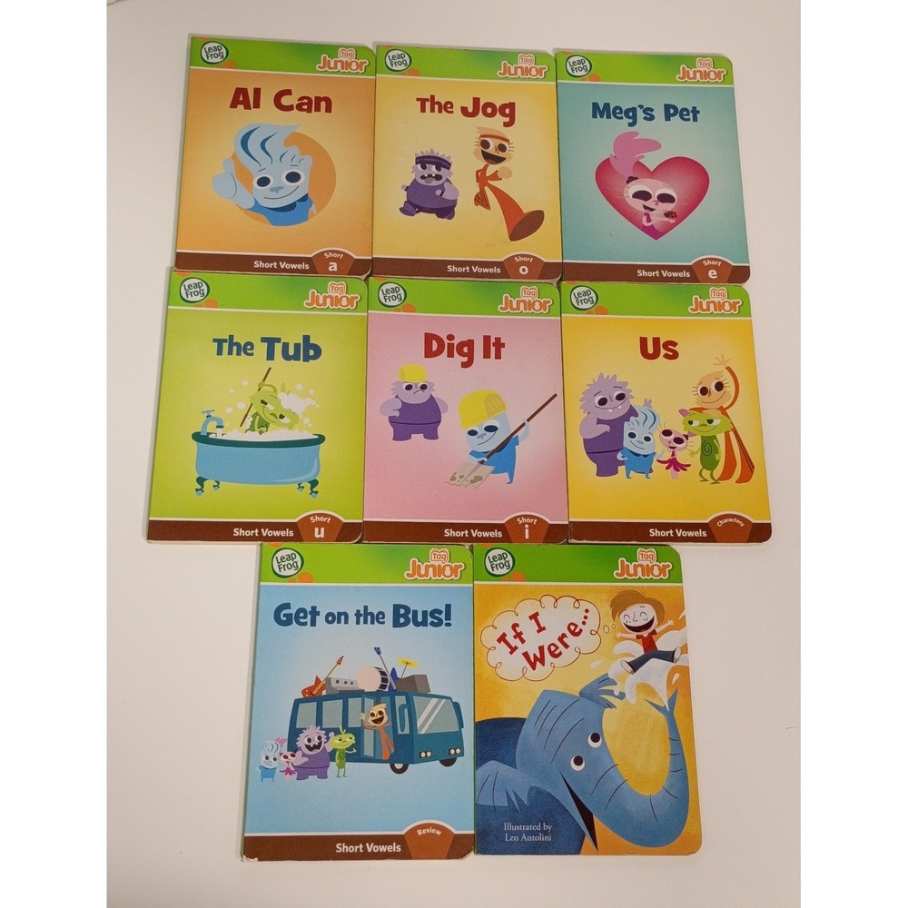LeapFrog Tag Junior Set of 8 Books Short Vowels Set Plus If I Were, No Reader